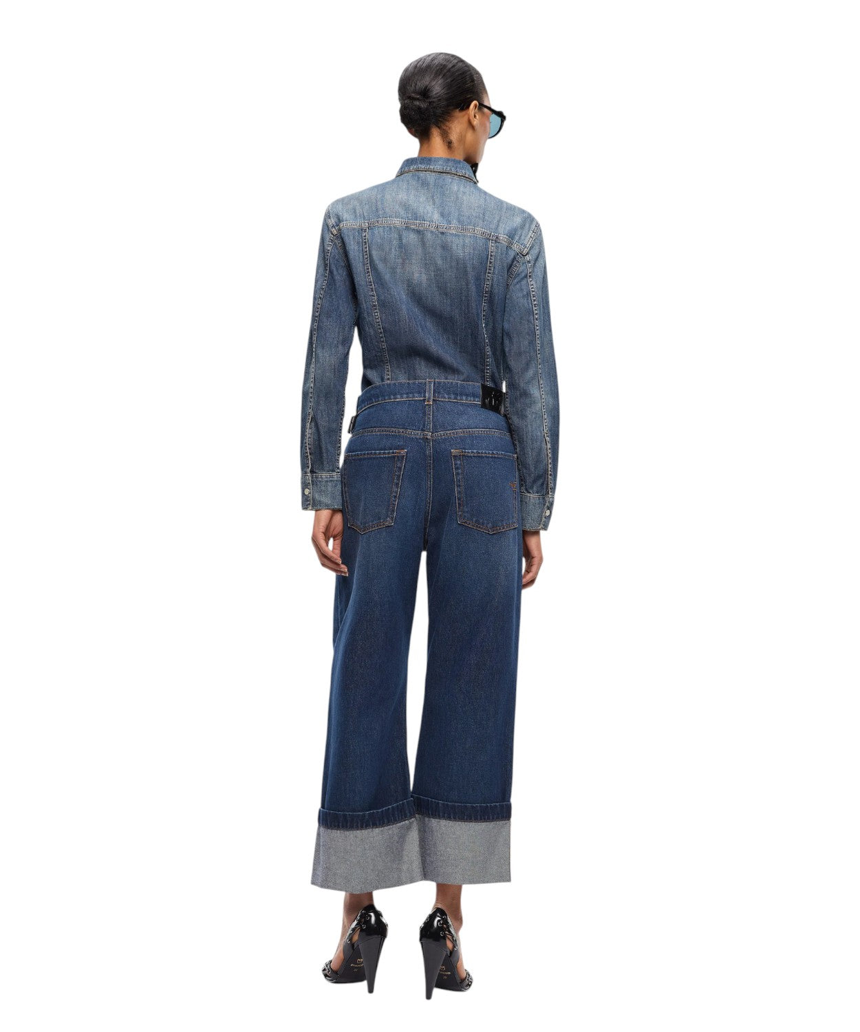 Jeans Pinko Cyntia Donna con Cintura e Risvolto