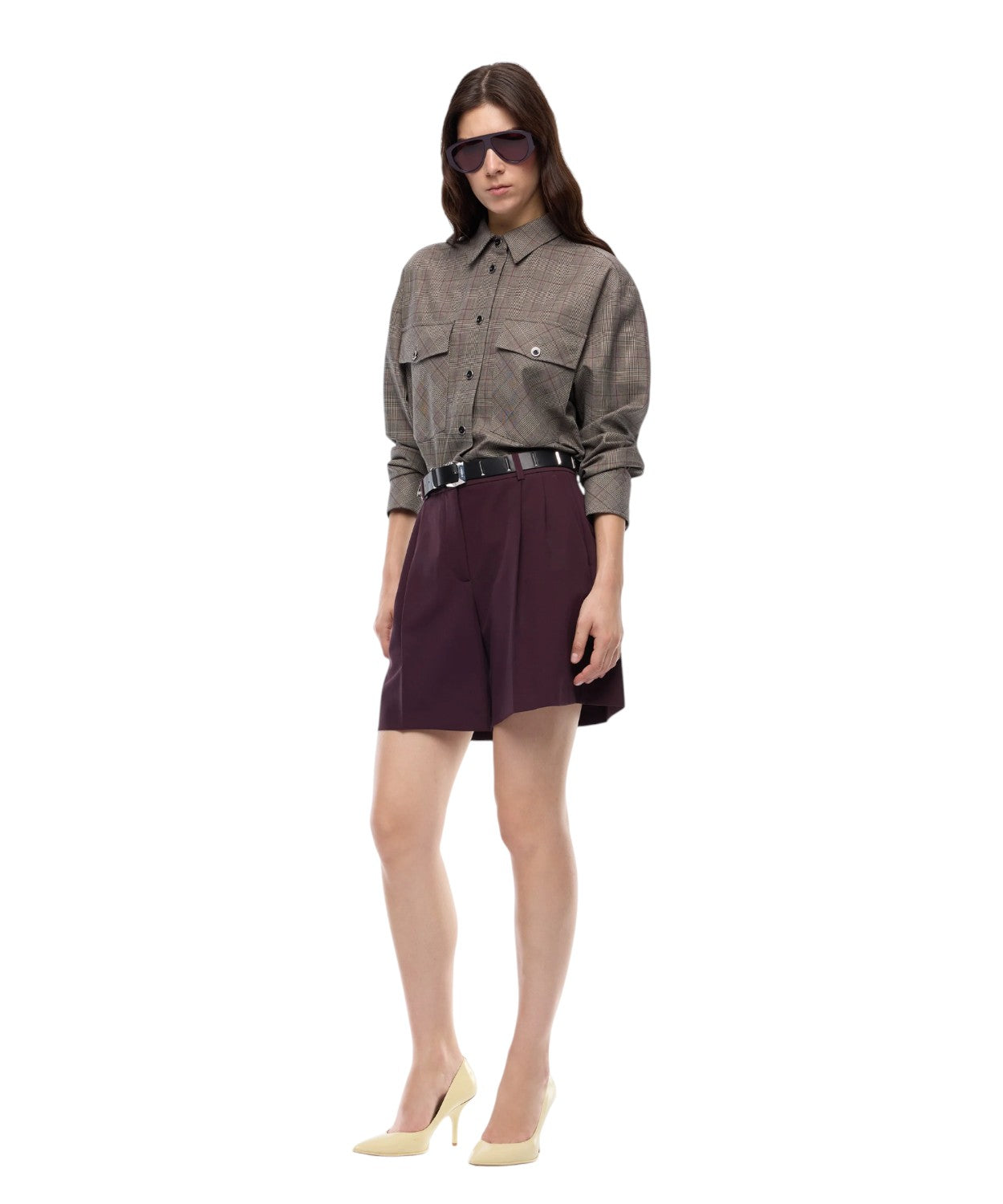 Shorts Pinko Shetana Eleganti con Piega Centrale