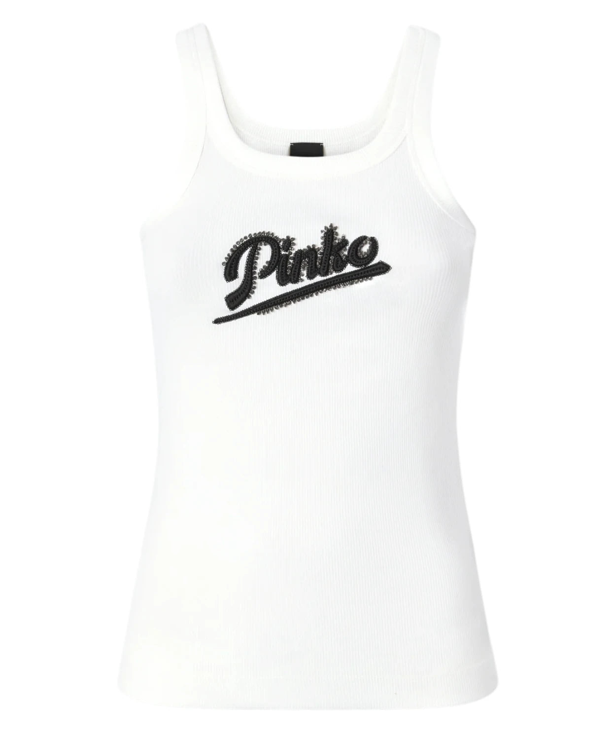 Canotta Pinko CAIPIROSKA con logo strass in cotone stretch