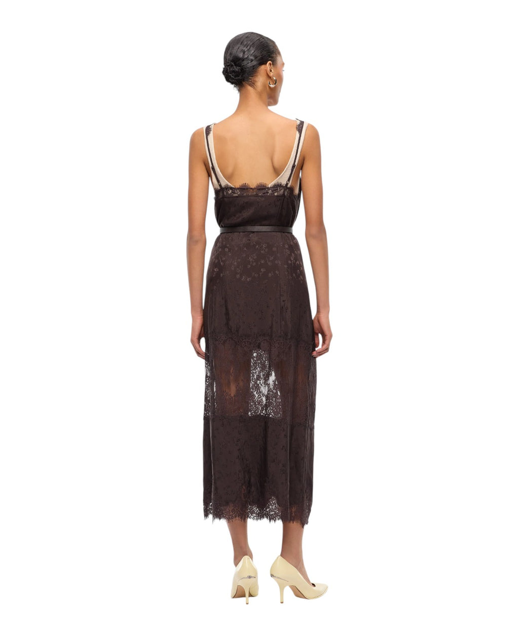 Robe Pinko Aster en crêpe jacquard avec dentelle