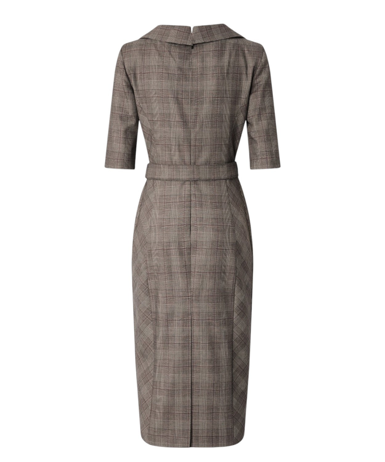 Abito Midi Check Misto Lana Pinko con Cintura Love Birds
