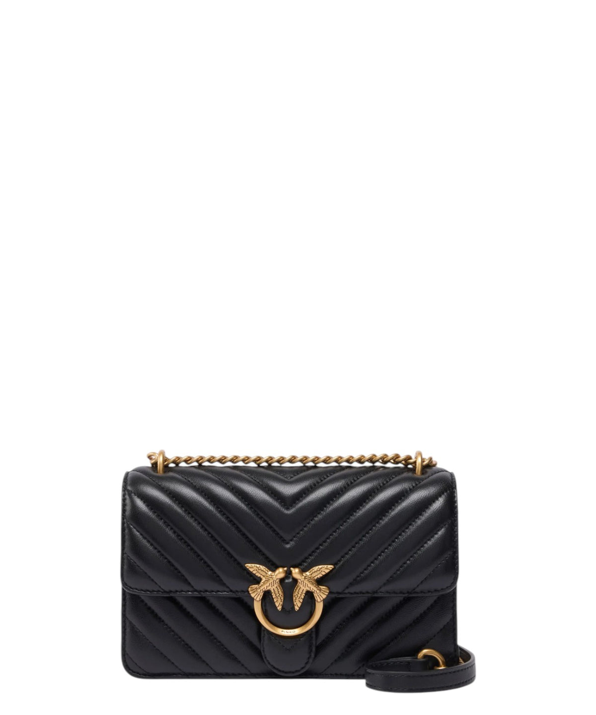 Sac Pinko Love One Mini Chevron en cuir nappa