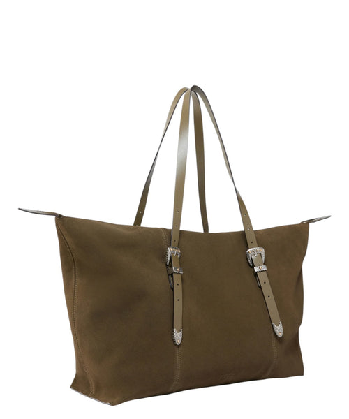 Pinko Borsa Tote in Suede con Dettagli Texani