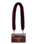 Mini Love Bag One Light Pinko en cuir brillant avec double bandoulière