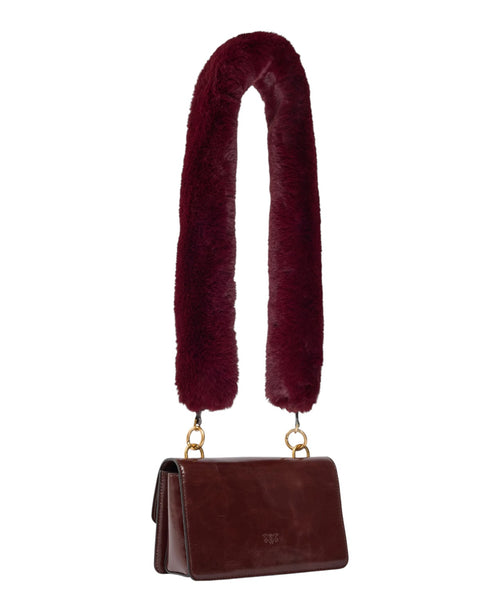 Mini Love Bag One Light Pinko en cuir brillant avec double bandoulière