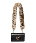 Mini Love Bag One Light Pinko en cuir brillant avec double bandoulière