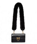 Mini Love Bag One Light Pinko en cuir brillant avec double bandoulière