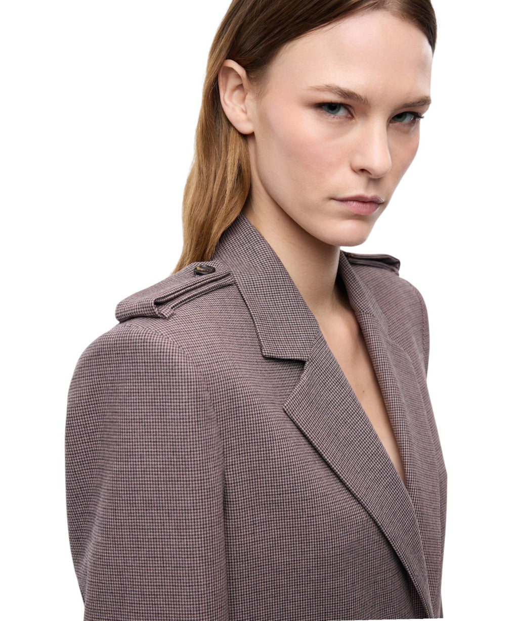 Giacca cropped Pinko in misto lana pied-de-poule