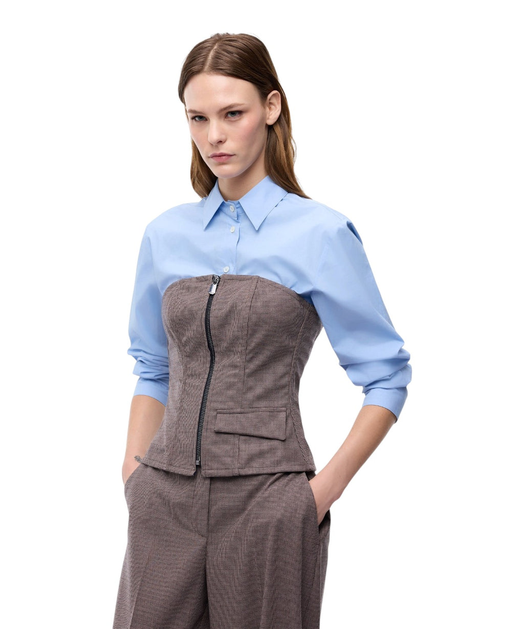 Tops femme Pinko bustier zippé en mélange de laine