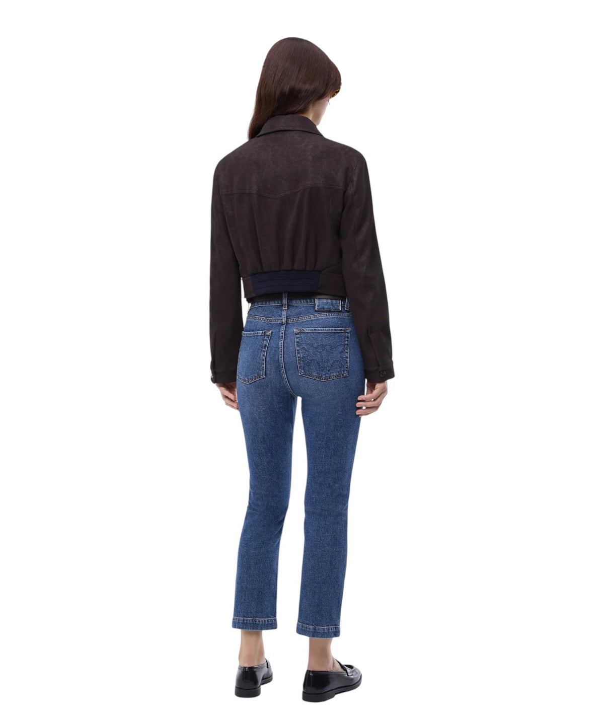 Veste courte en cuir nubuck PINKO