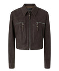 Veste courte en cuir nubuck PINKO