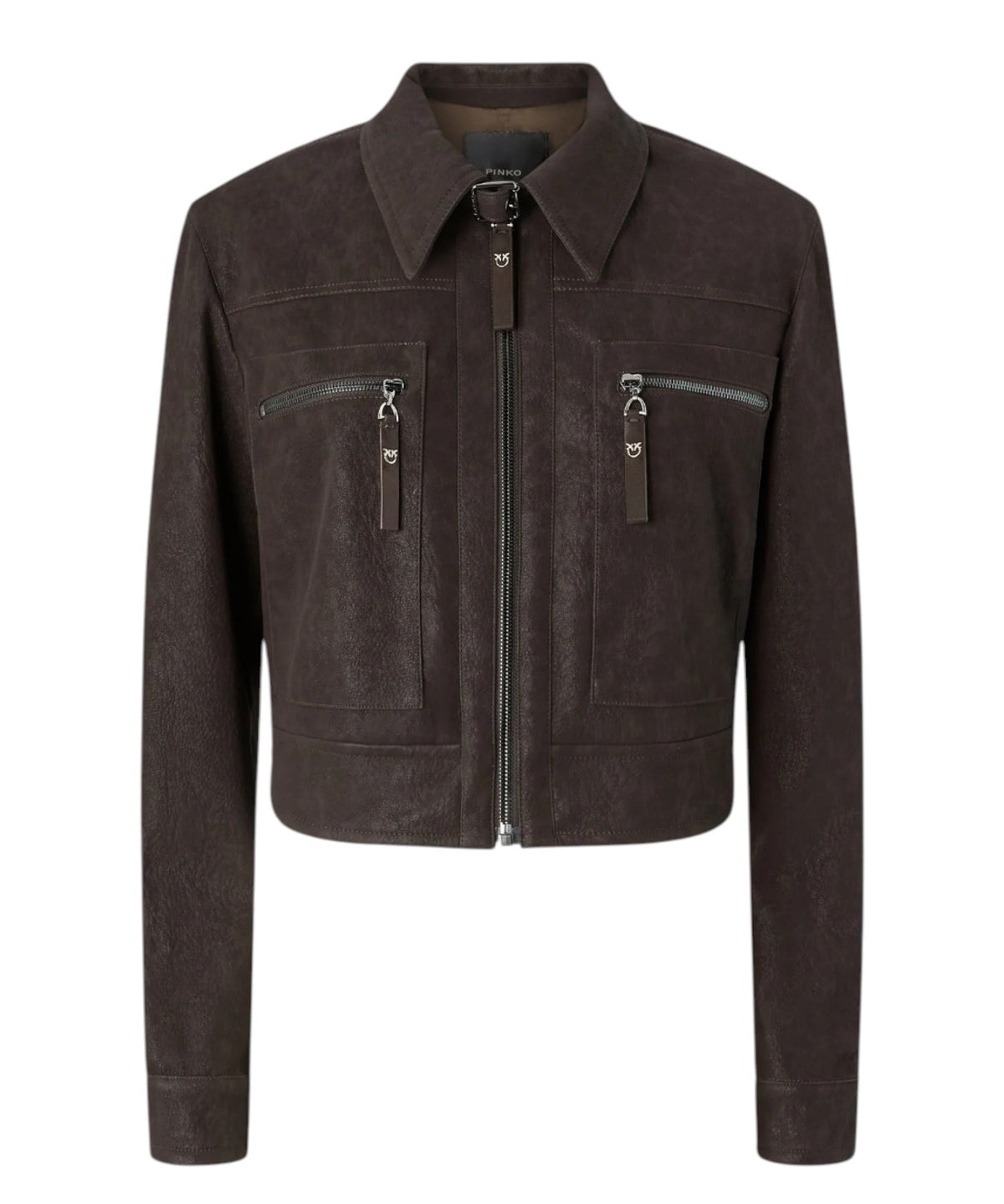 Veste courte en cuir nubuck PINKO