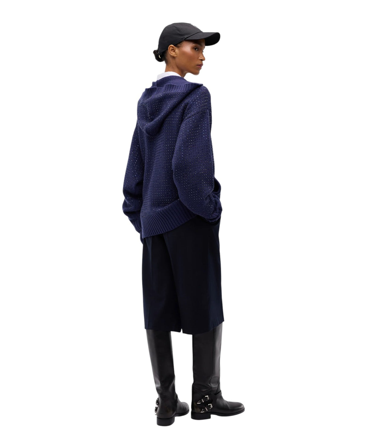 Cardigan femme oversize Pinko en laine mélangée avec strass