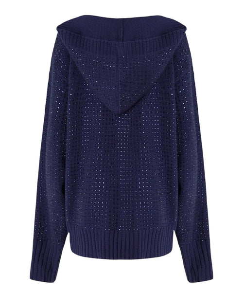 Cardigan donna oversize Pinko in misto lana con strass