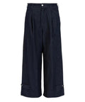 Jeans a vita alta con gamba ampia e pinces in denim rinse Icon-Jeans-Emporio Armani-Vittorio Citro Boutique