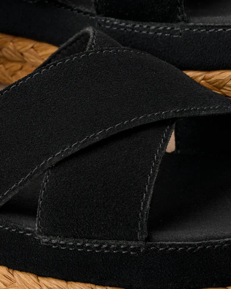 Sandali con Plateau in Camoscio e Rafia Aubrey Ankle Strap-Ugg-Sandali-Vittorio Citro Boutique