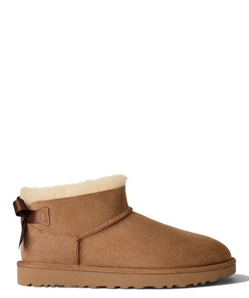 Bottes femme UGG Ultra Mini Bailey Bow en peau lainée