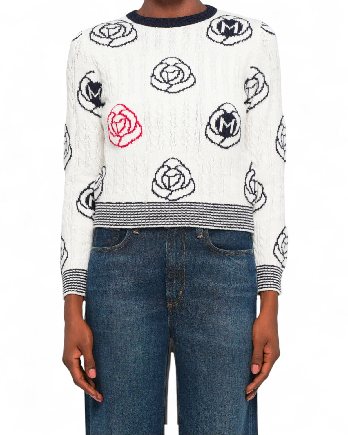 Maglione in lana e cotone con ricami-Marella-Maglieria-Vittorio Citro Boutique