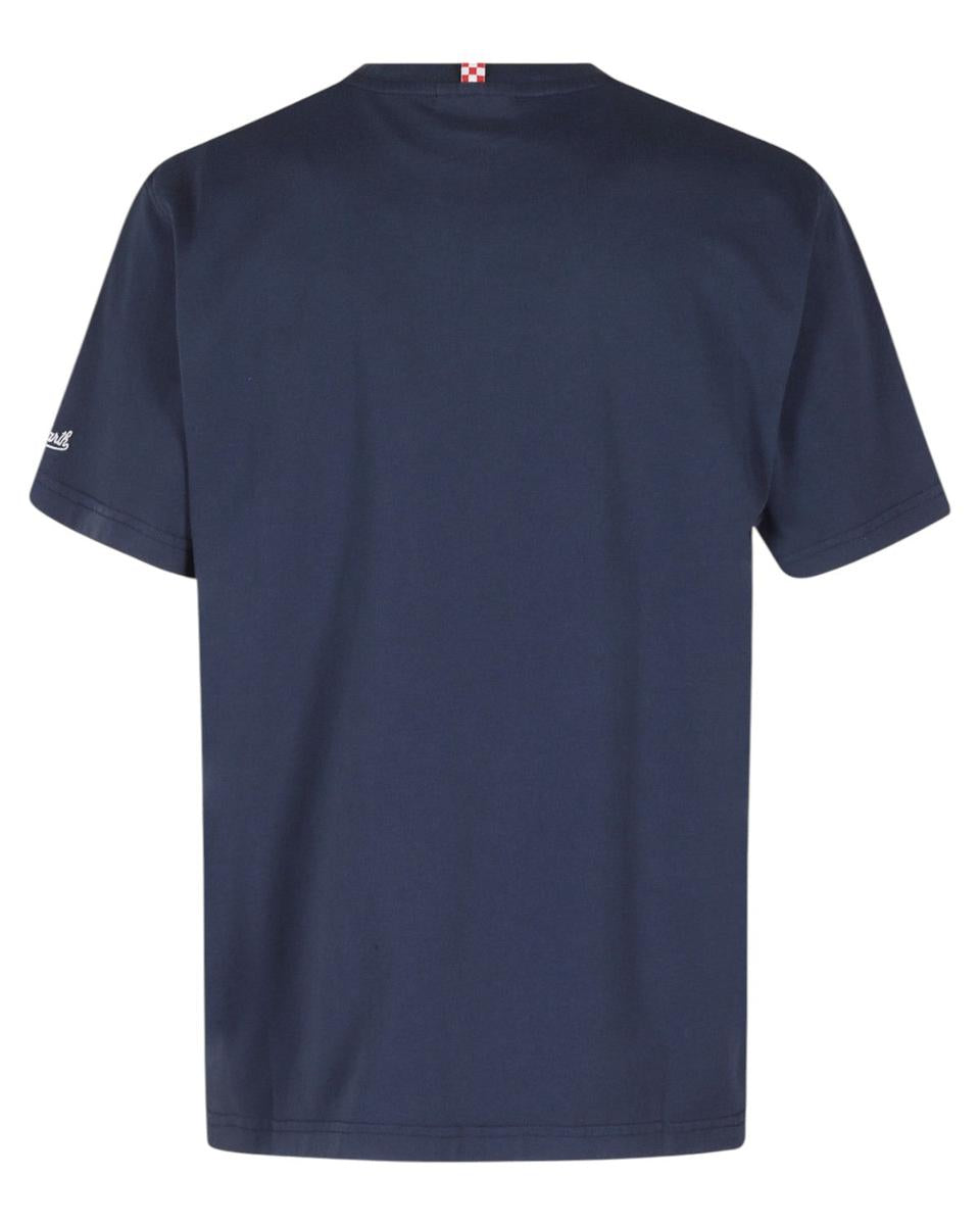 T-shirt Blu con Ricamo "Sto 'na Crema" in Cotone-Mc2 Saint Barth-T-shirt-Vittorio Citro Boutique
