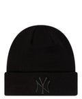 Bonnet à revers noir New Era Essential des New York Yankees