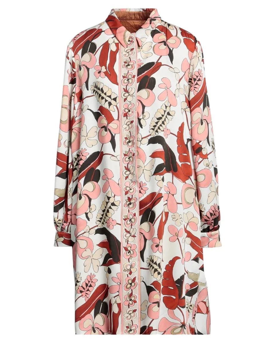 Spolverino Reversibile in Twill Stampato Rosa Latte Brick-Giacche-Maliparmi-Vittorio Citro Boutique