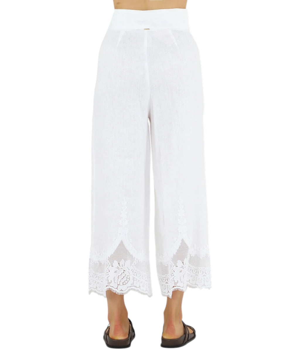 Pantalon Femme Taille Haute Twinset avec Dentelle
