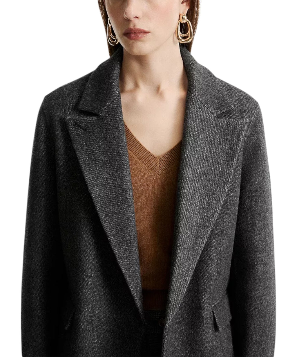 Blazer Marella in Lana con Dettagli in Pelle per Donna