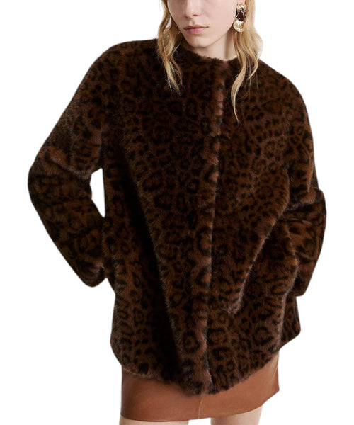 Giacca Marella MACRO in Faux Fur Stampata Elegante