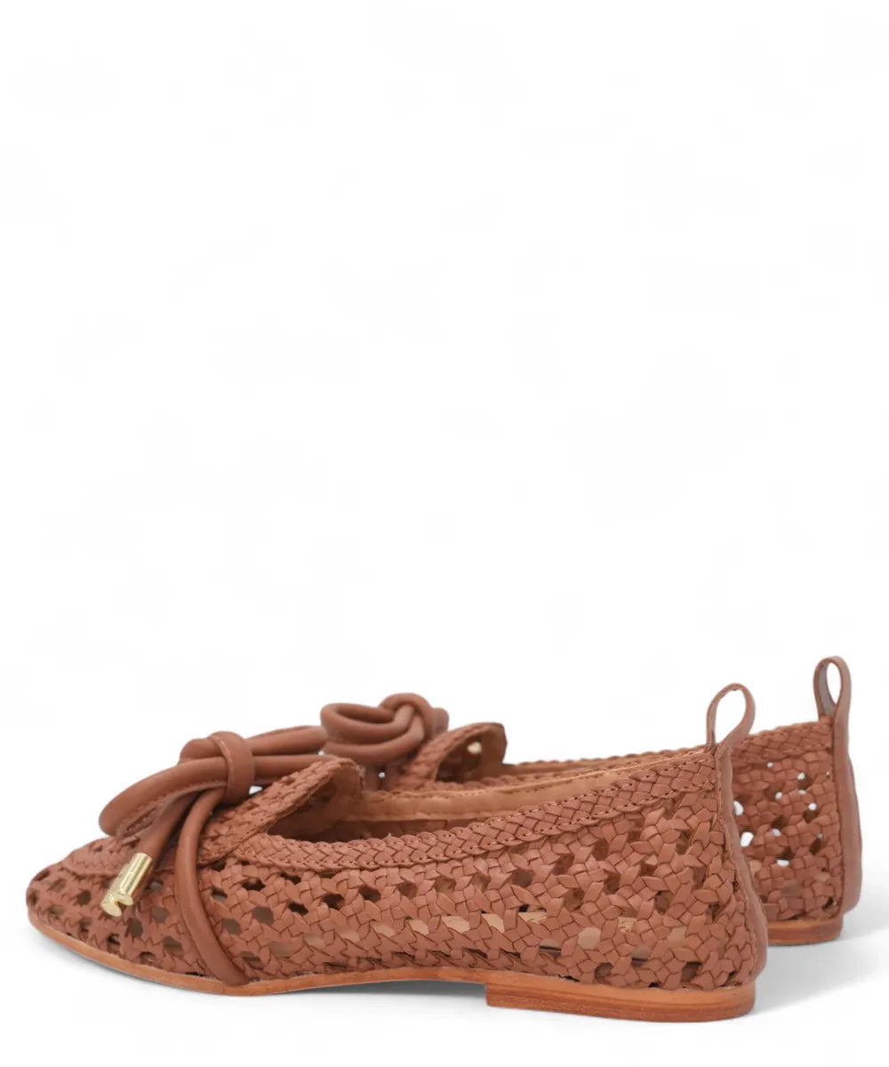 Ballerina in Pelle Intrecciata-Parodi Shoes-Mocassini-Vittorio Citro Boutique