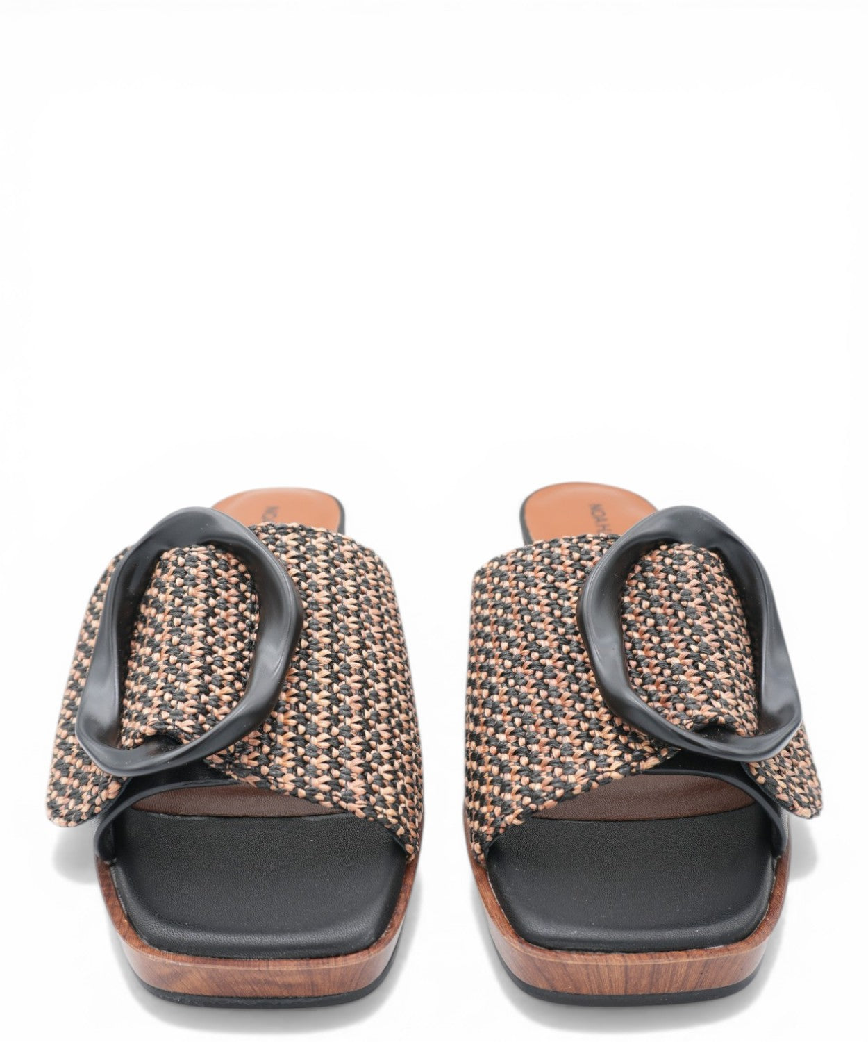 Mules ROSE Noa Harmon talon bois boucle tressée