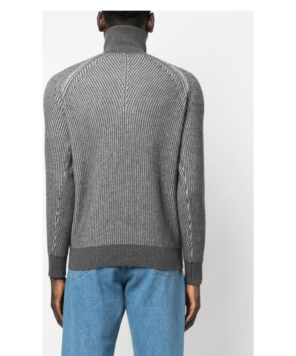 Maglia con mezza zip in maglia a costine - Vittorio Citro Boutique