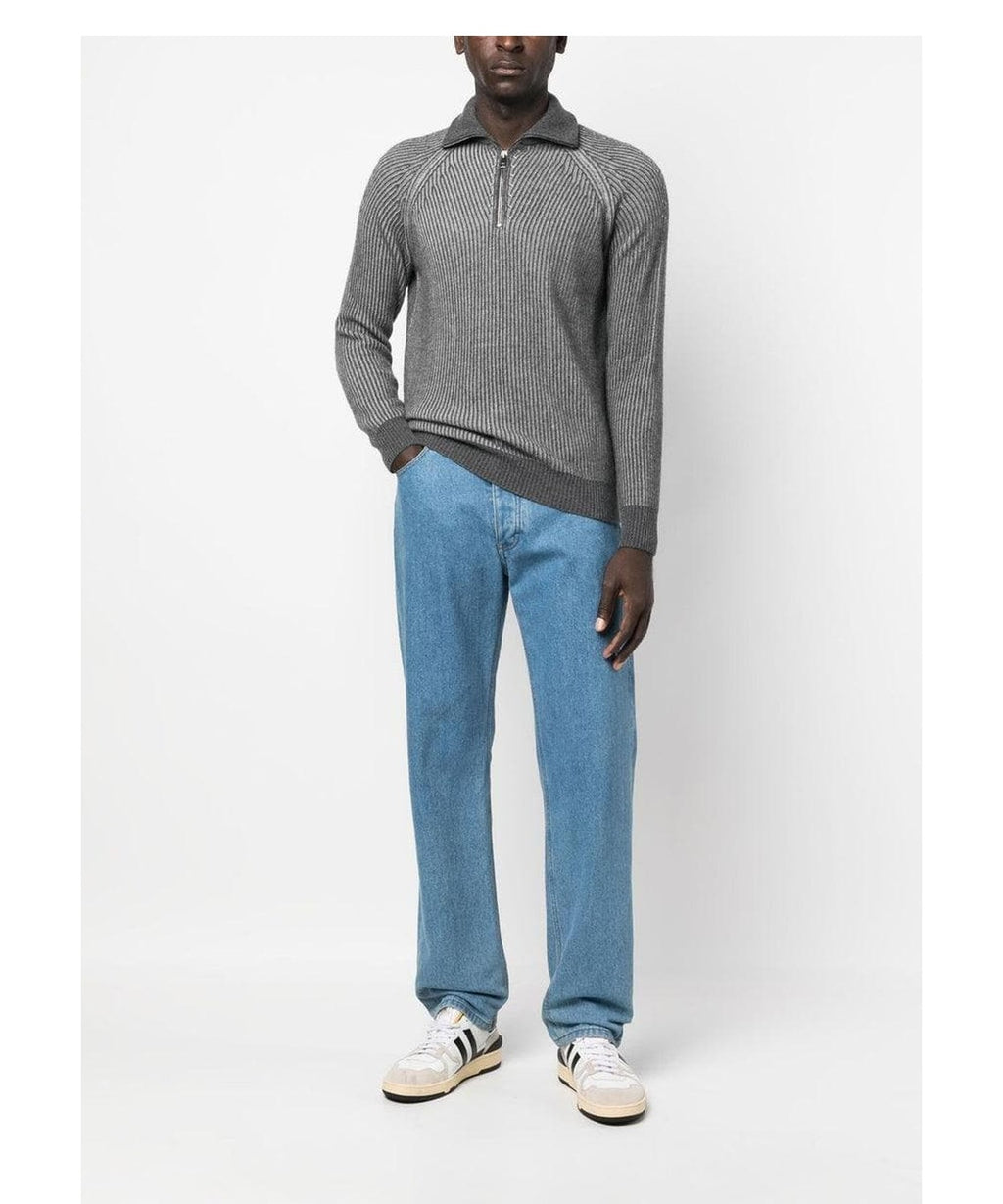 Maglia con mezza zip in maglia a costine - Vittorio Citro Boutique