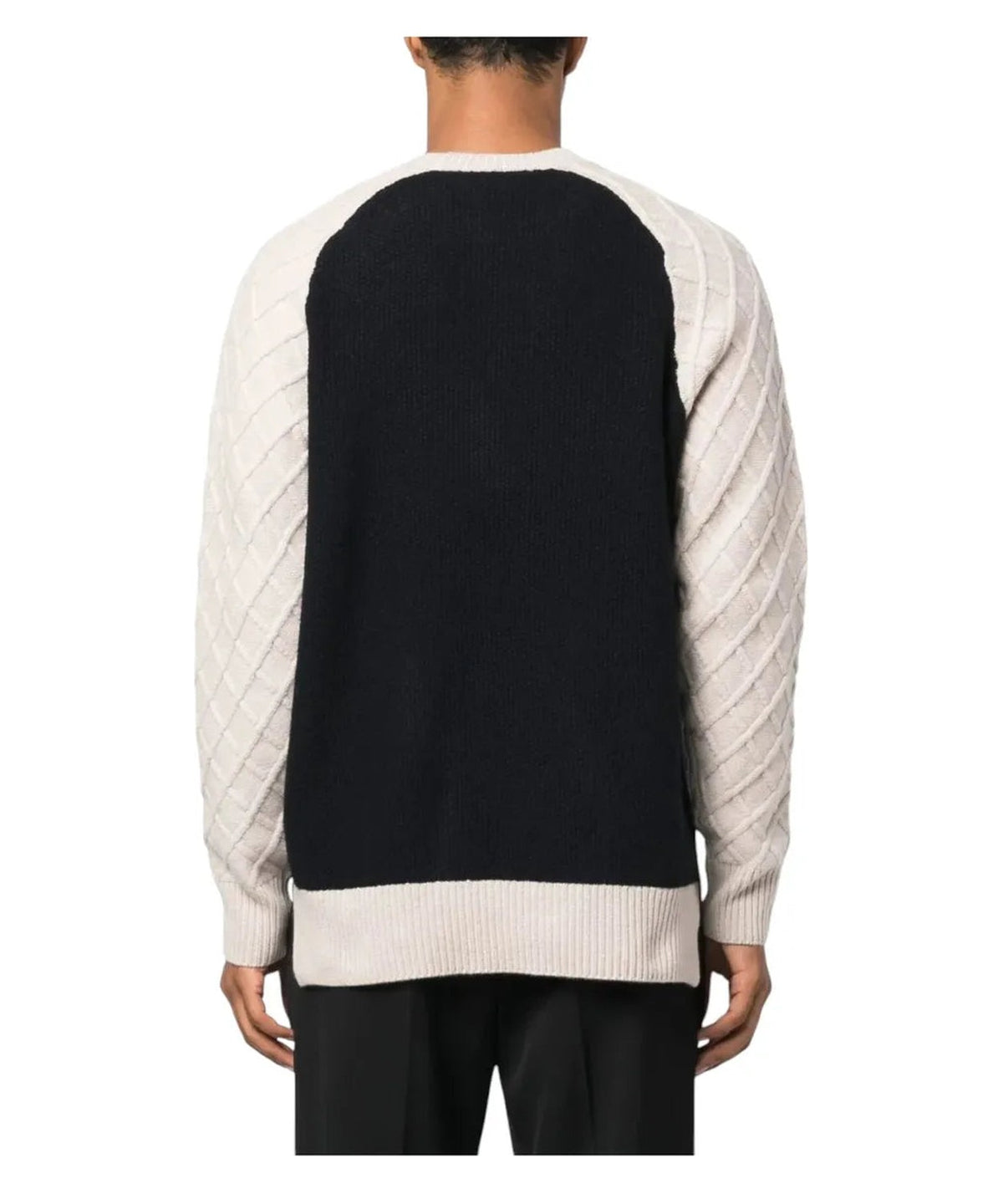 Maglione Emporio Armani in pura lana color-block con pattern a rombi-Emporio Armani-Maglieria-Vittorio Citro Boutique