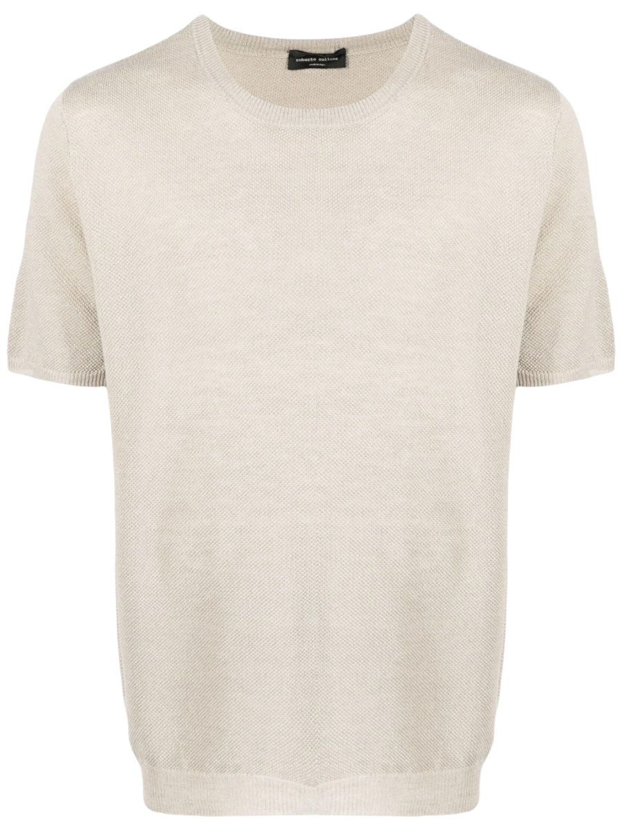Girocollo in punto piquet-T-shirt-Roberto Collina-Vittorio Citro Boutique