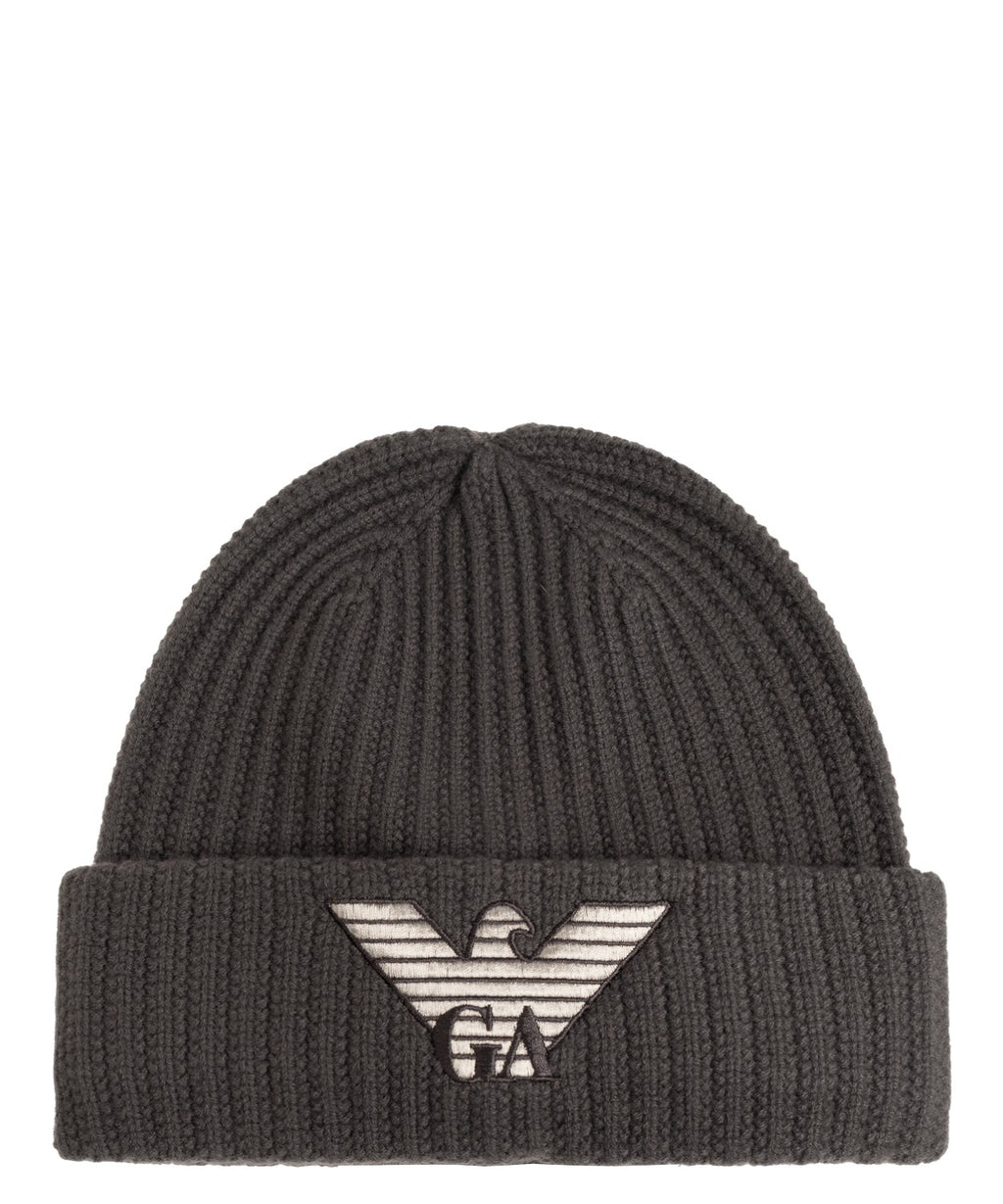 Berretto Emporio Armani in lana con logo ricamato