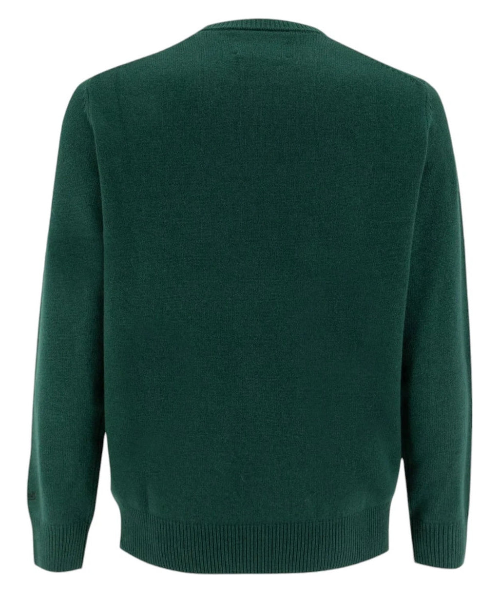Maglia Girocollo Verde con Stampa Jacquard Cartolina Cortina-Mc2 Saint Barth-Maglieria-Vittorio Citro Boutique