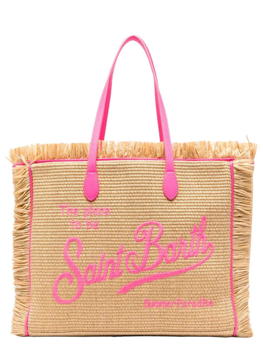 Borsa da Spiaggia Vanity con Frange e Logo Ricamato-Borse a spalla-Mc2 Saint Barth-Vittorio Citro Boutique