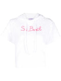 Felpa con cappuccio in spugna a quadri con logo ricamato-Mc2 Saint Barth-T-shirt-Vittorio Citro Boutique