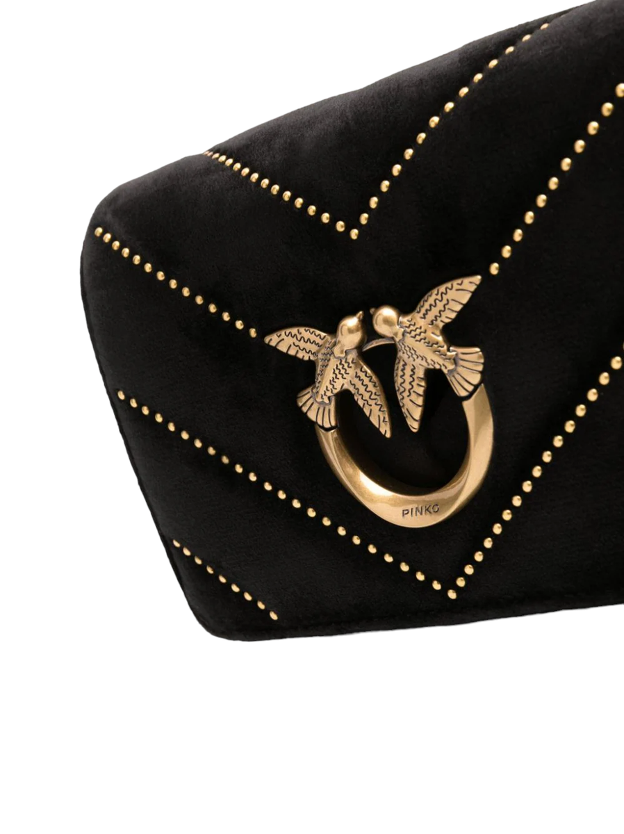 Borsa a tracolla con borchie Love Click-Pinko-Borse a spalla-Vittorio Citro Boutique