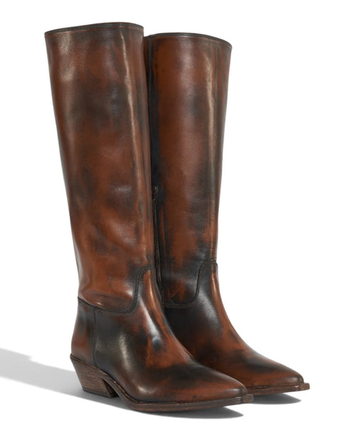 Botte texane pour femme Archyve en cuir à effet vieilli