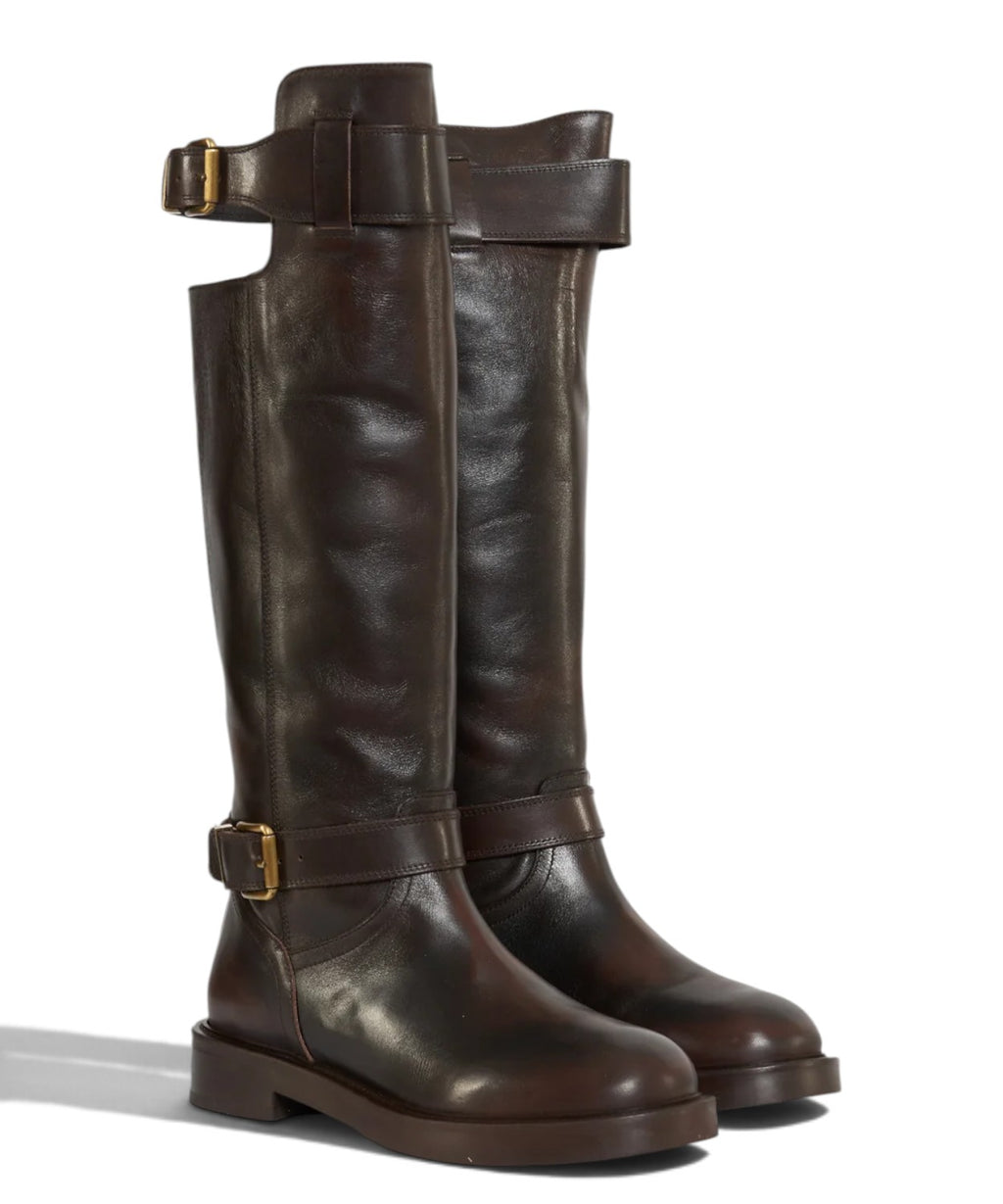 Bottes hautes pour femme Archyve en cuir avec boucles