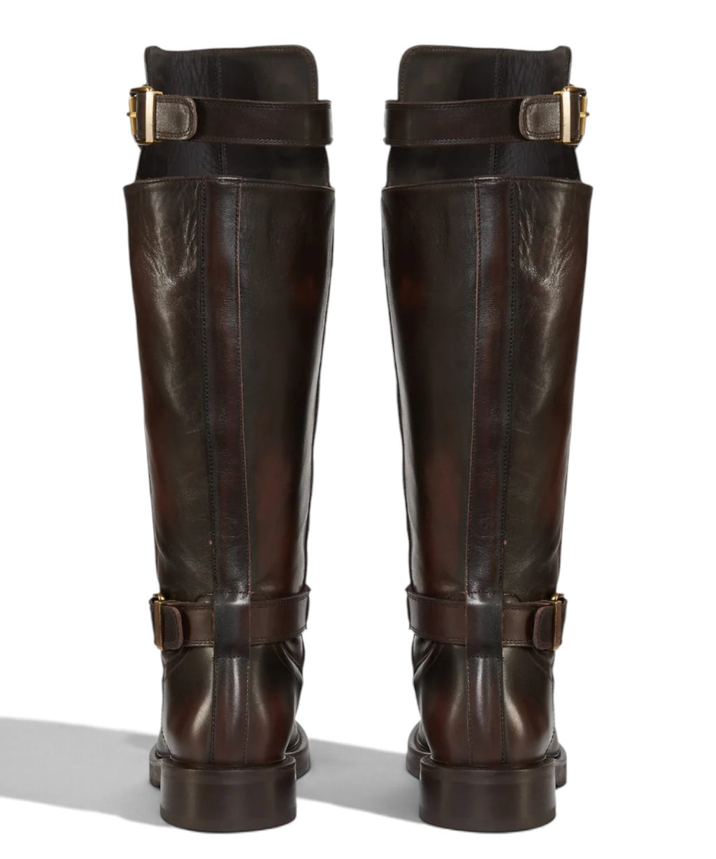 Bottes hautes pour femme Archyve en cuir avec boucles