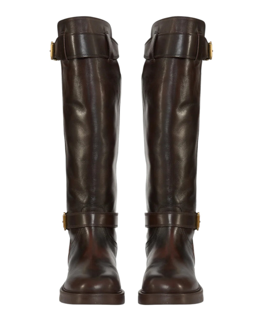 Bottes hautes pour femme Archyve en cuir avec boucles