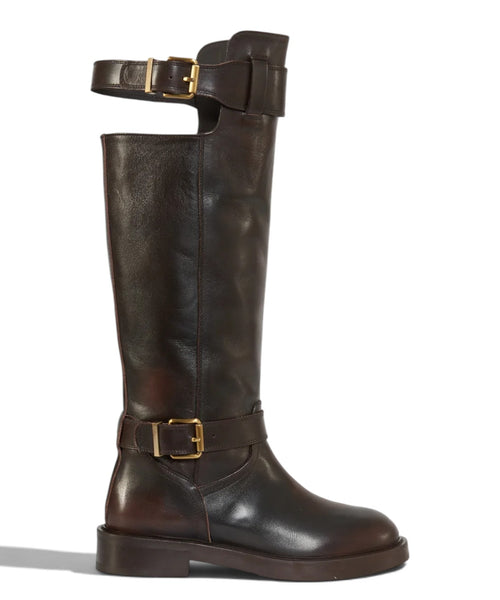 Bottes hautes pour femme Archyve en cuir avec boucles