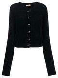 Cardigan girocollo in felpa-Twinset-Maglieria-Vittorio Citro Boutique
