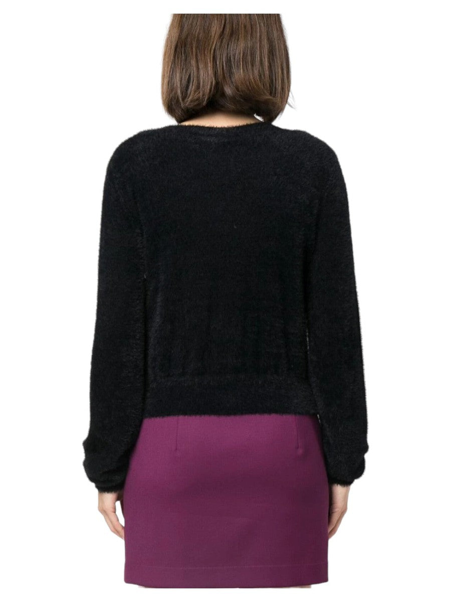 Cardigan girocollo in felpa-Twinset-Maglieria-Vittorio Citro Boutique