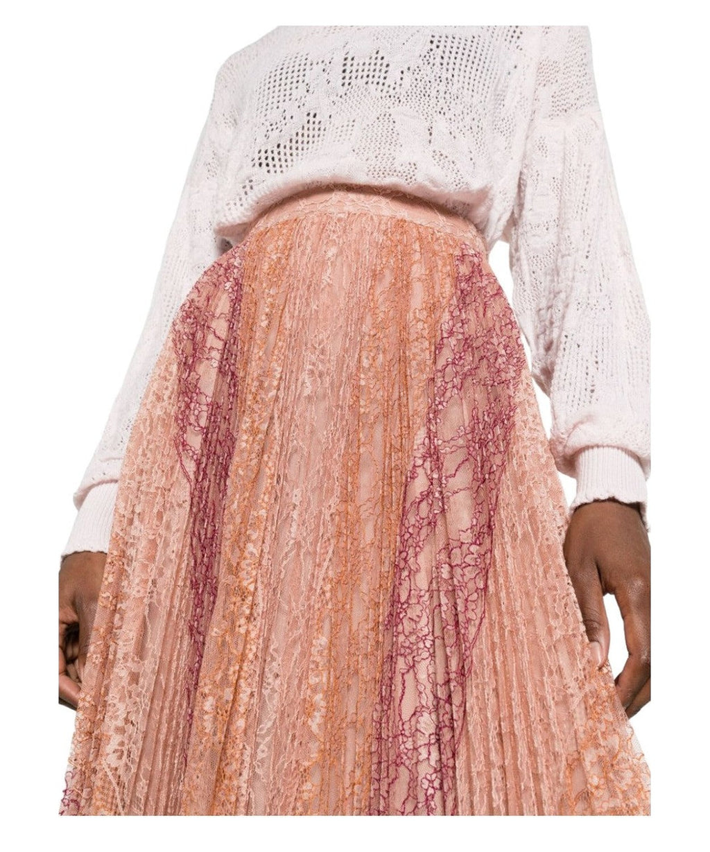 Gonna plissettata con pizzo-Twinset-Gonne-Vittorio Citro Boutique