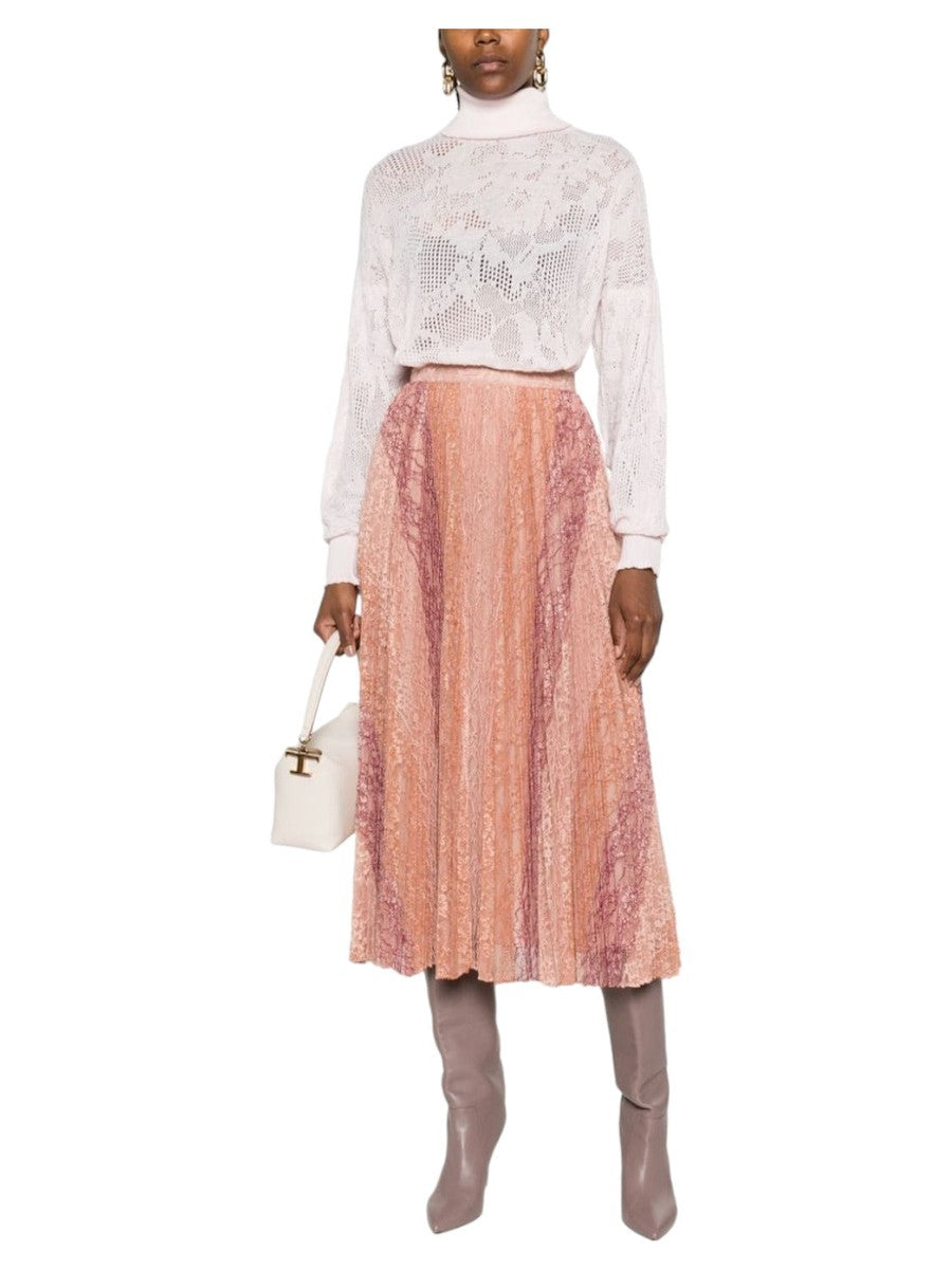 Gonna plissettata con pizzo-Twinset-Gonne-Vittorio Citro Boutique