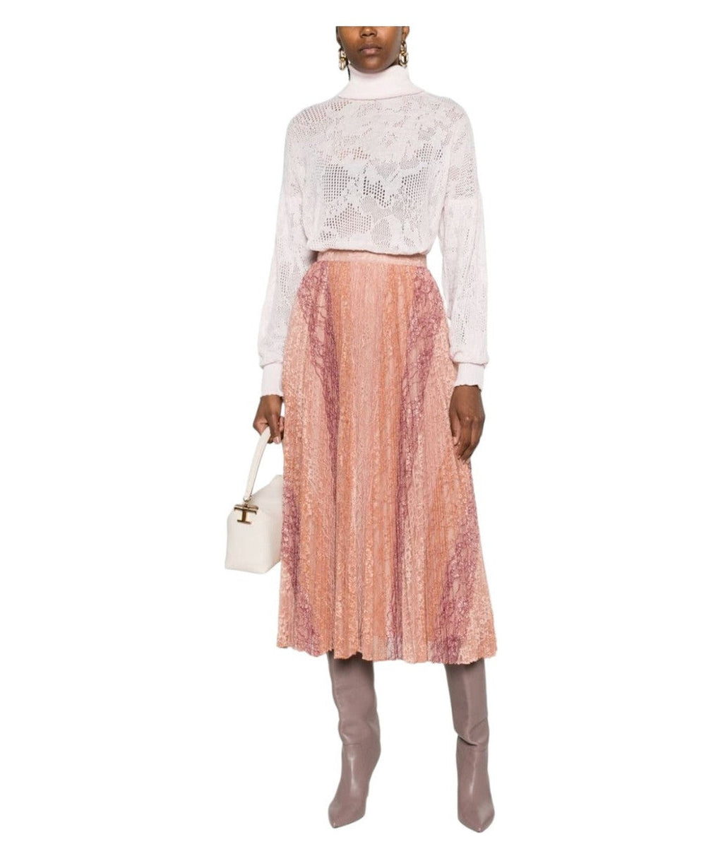 Gonna plissettata con pizzo-Twinset-Gonne-Vittorio Citro Boutique