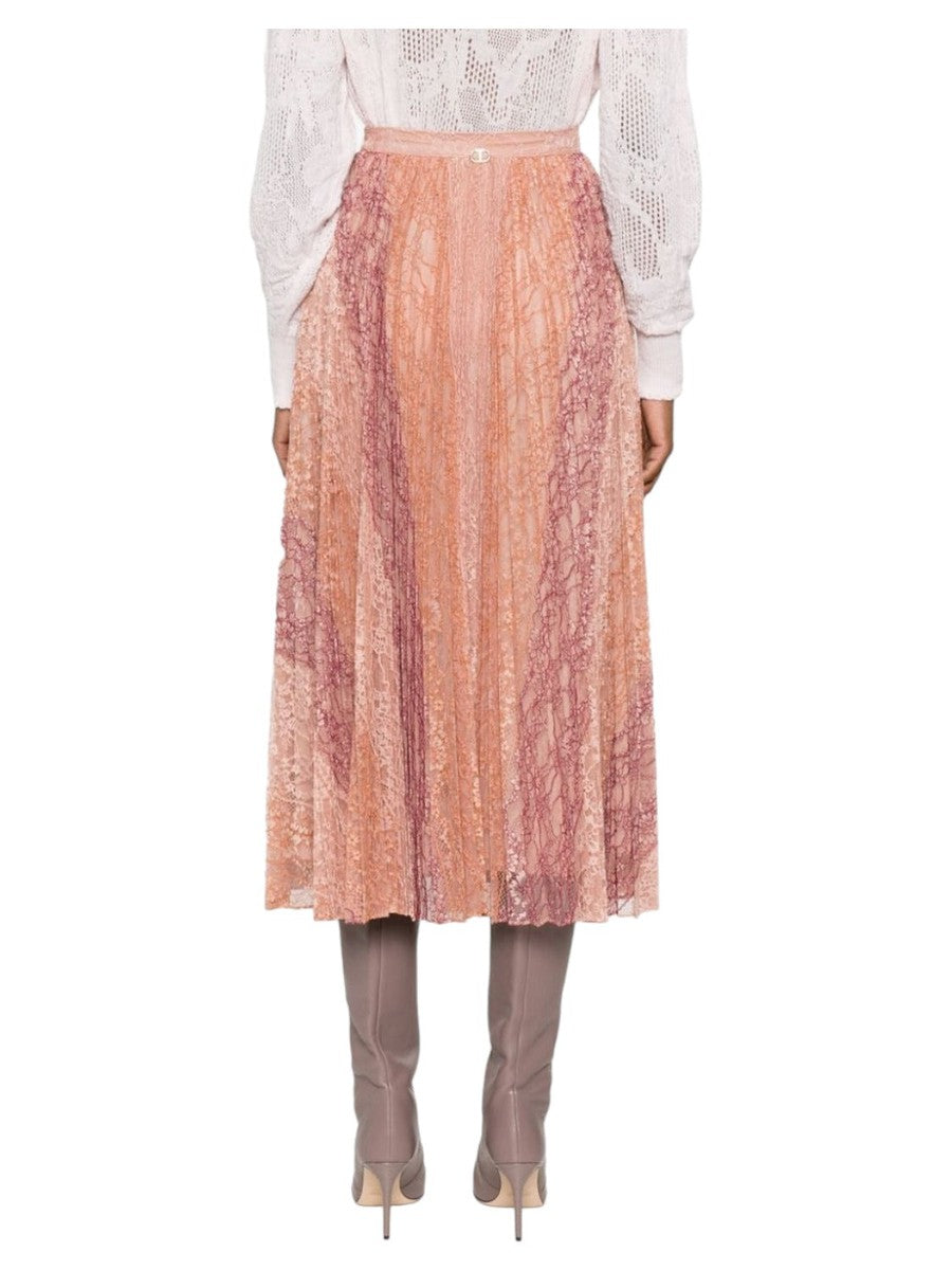 Gonna plissettata con pizzo-Twinset-Gonne-Vittorio Citro Boutique